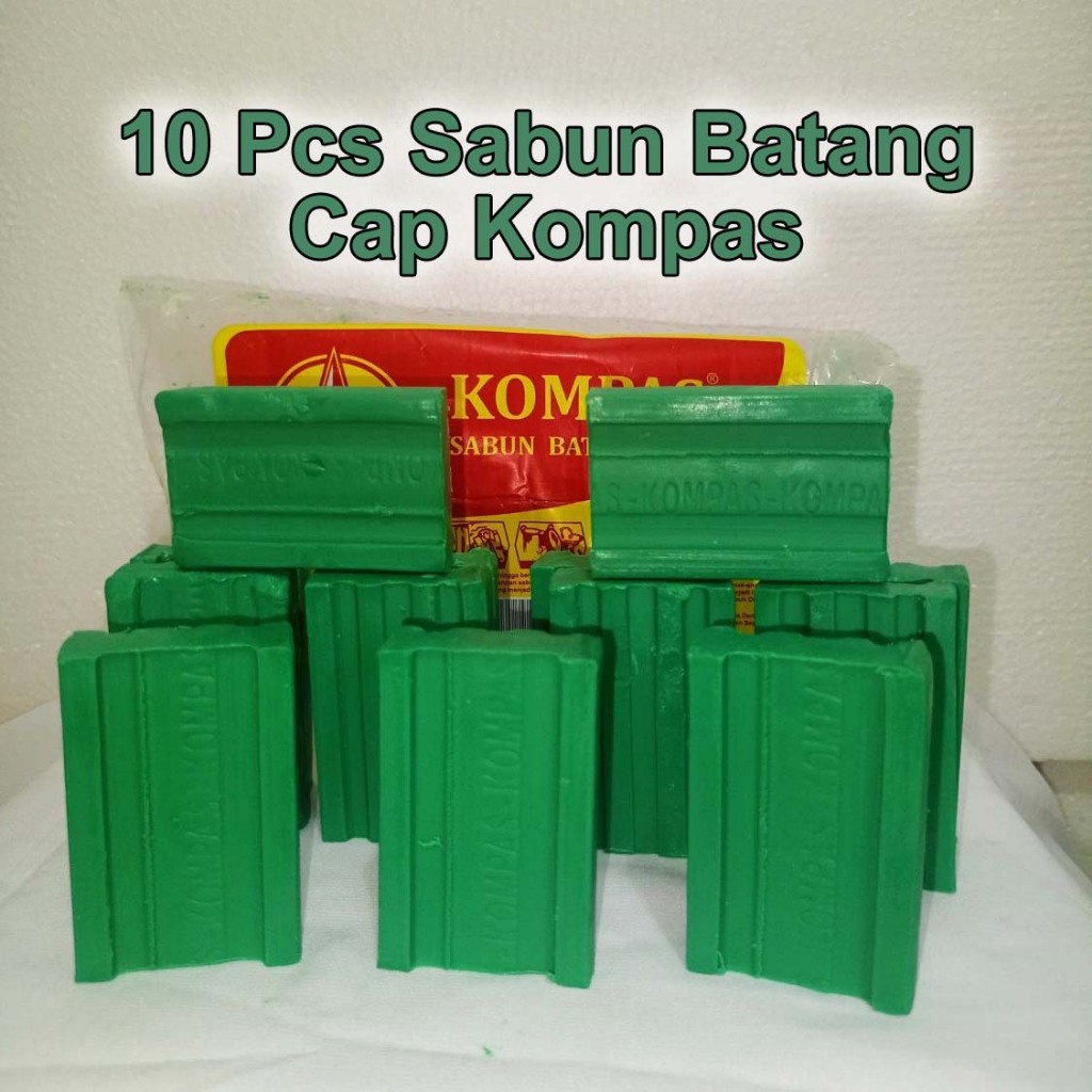 Kompas Sabun Cuci Batang Cap Kompas 10 Pcs Pembersih Noda Membandel Efektif Busa Melimpah Aroma Sega