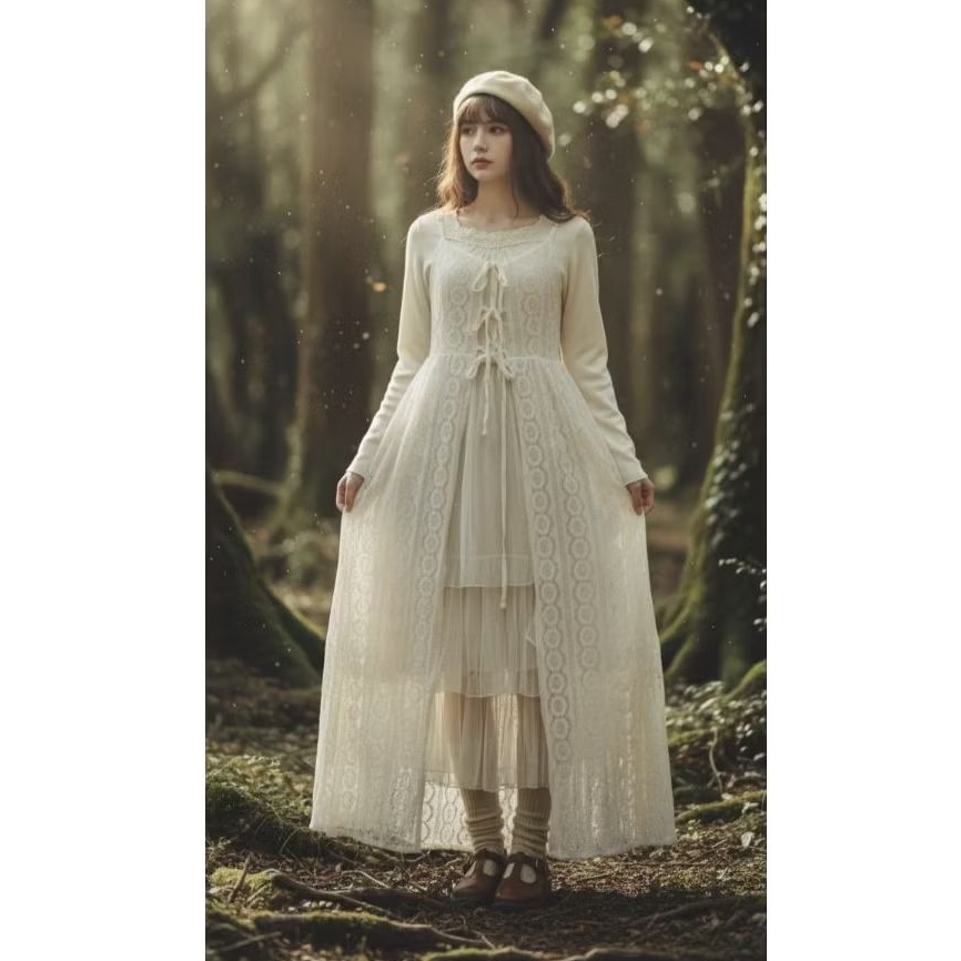 Set Long Mori 3in1 recommend/ Forest Girl Set Mori Kei