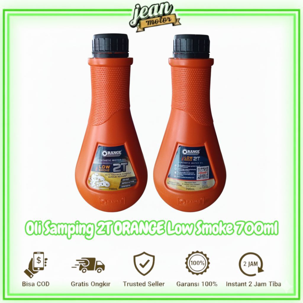 Oli Samping 2T ORANGE Low Smoke 700ml – Synthetic Motor Oil Kualitas Premium Anti Asap Tipis Cocok U
