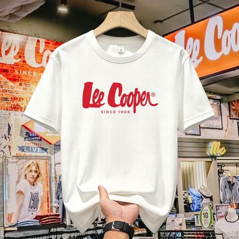 Kaos Pria Lee Cooper Original 1908 T-shirt Logo Merah Katun Premium Nyaman Dipakai
