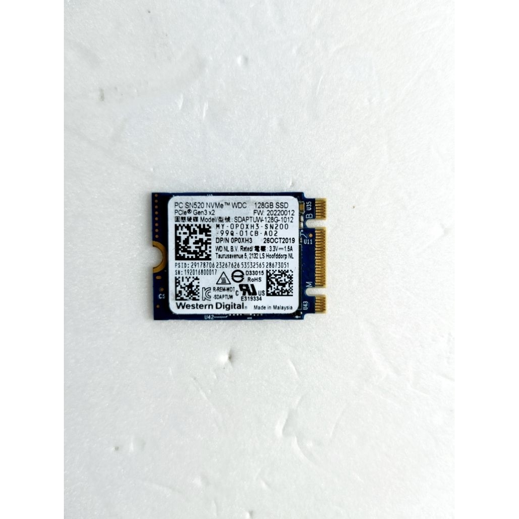 SSD NVME M.2 WD SN520 128GB Pcie Gen 3 2230