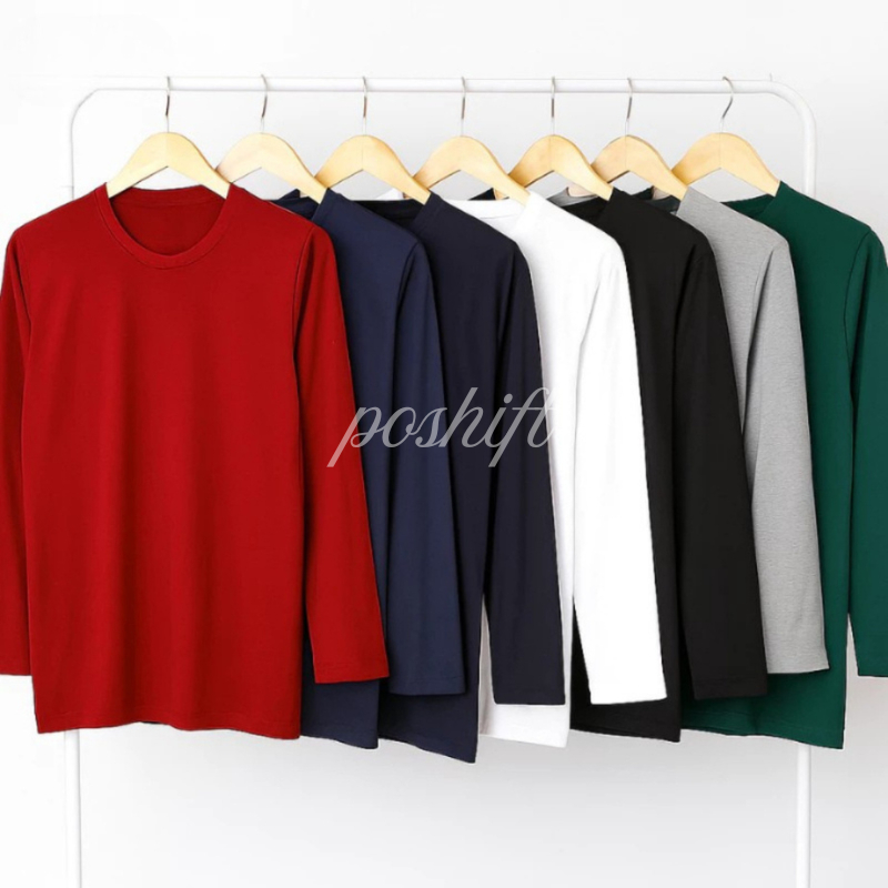 KAOS POLOS PRIA LONG SLEEVE COTTON COMBED 30S/KAOS POLOS TERMURAH