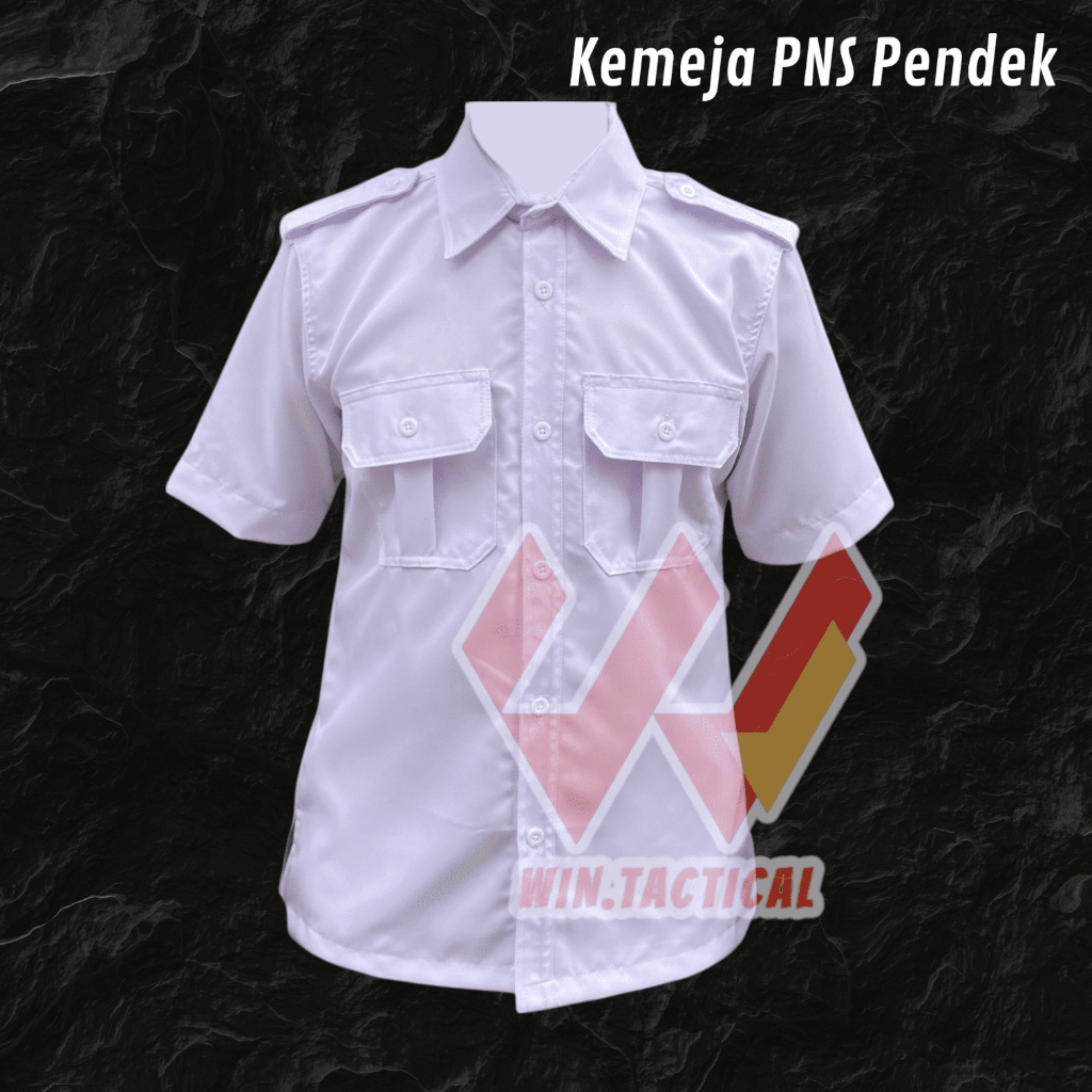 WIN Kemeja Outdoor / Lapangan / PDL Lengan Pendek Warna Putih PNS Pria