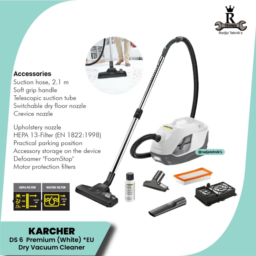 KARCHER  DS6 Water Filter Vacuum Cleaner  Karcher DS6 Water Filter Vacuum Cleaner with HEPA Filter  