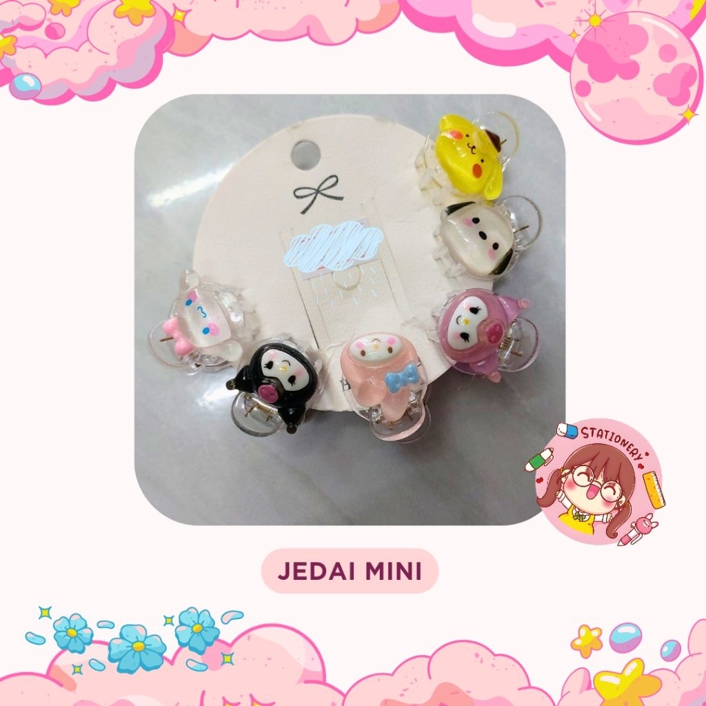 Jedai Mini Karakter Sanrio | Jepit Rambut Sanrio | Jepit Mini untuk Anak-anak