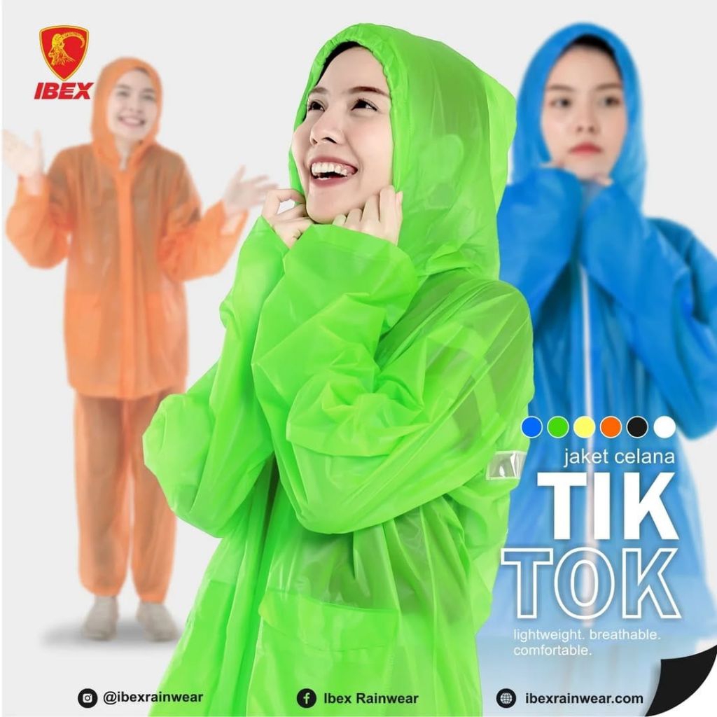 ibex Jas hujan stelan celana tiktok bahan PVC - jas hujan PVC - jas hujan jaket celana tiktok ibex