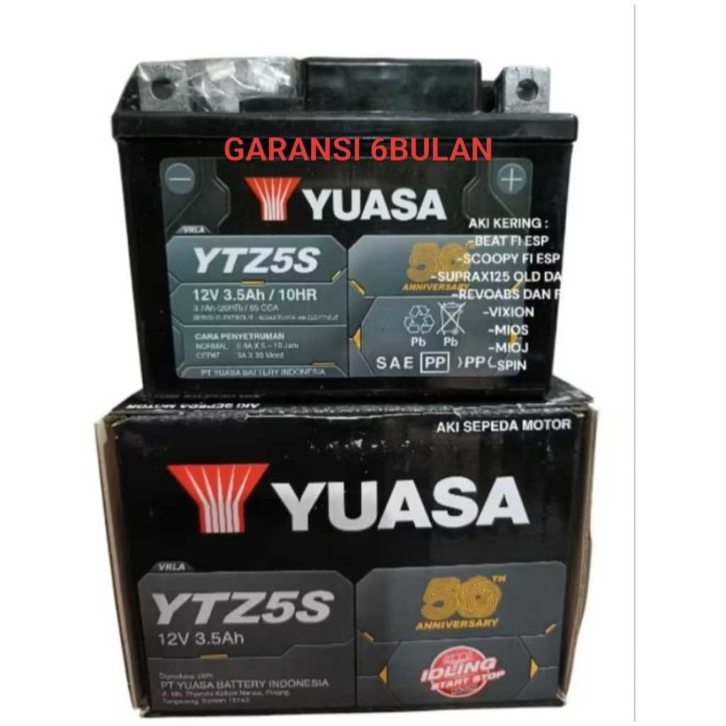 (YUASA GARANSI 6BULAN) BATTERY AKI KERING GTZ5S SUPRAX125 REVO BEAT SPACY SCOOPY VARIO110 VIXION MIO