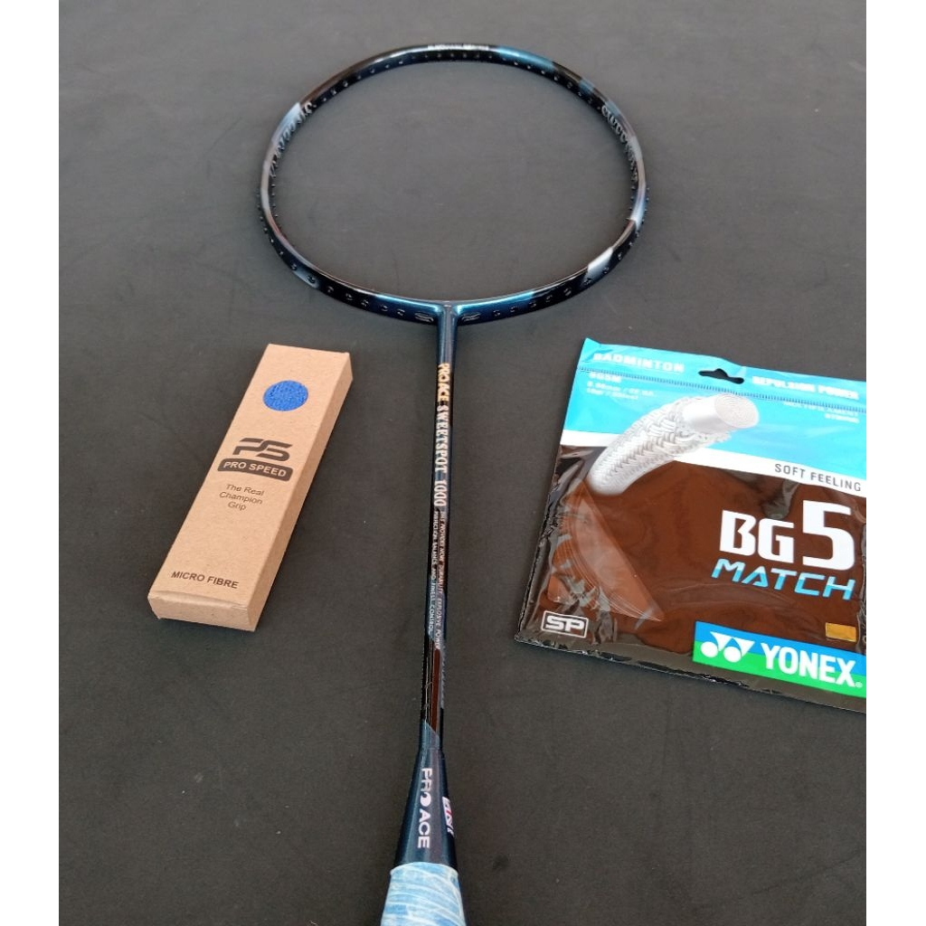 Raket badminton original bekas second lining proace sweetspot 1000