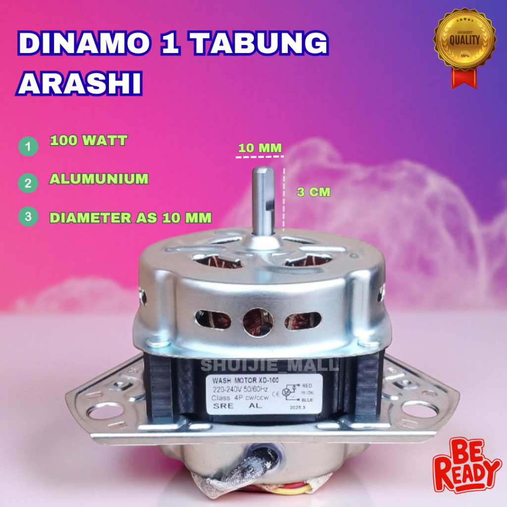 DINAMO / MOTOR PENCUCI MESIN CUCI 1 TABUNG ARASHI (100 WATT)