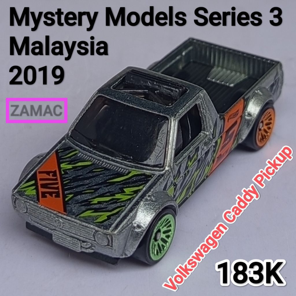 Hot Wheels Mystery Models Series 3 VW Volkswagen Caddy Pickup ZAMAC Loose