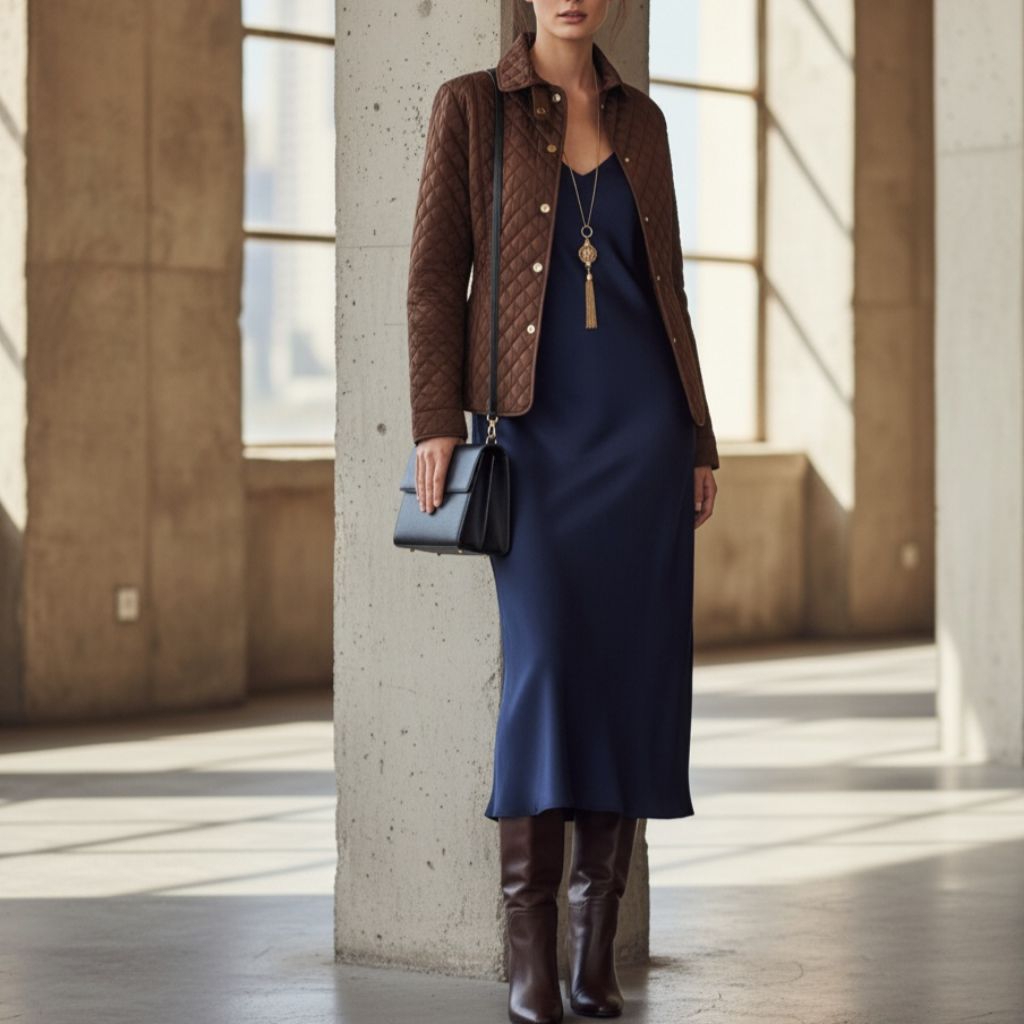 Preloved Massimo Dutti Quilted lightweight jacket - Dark Brown