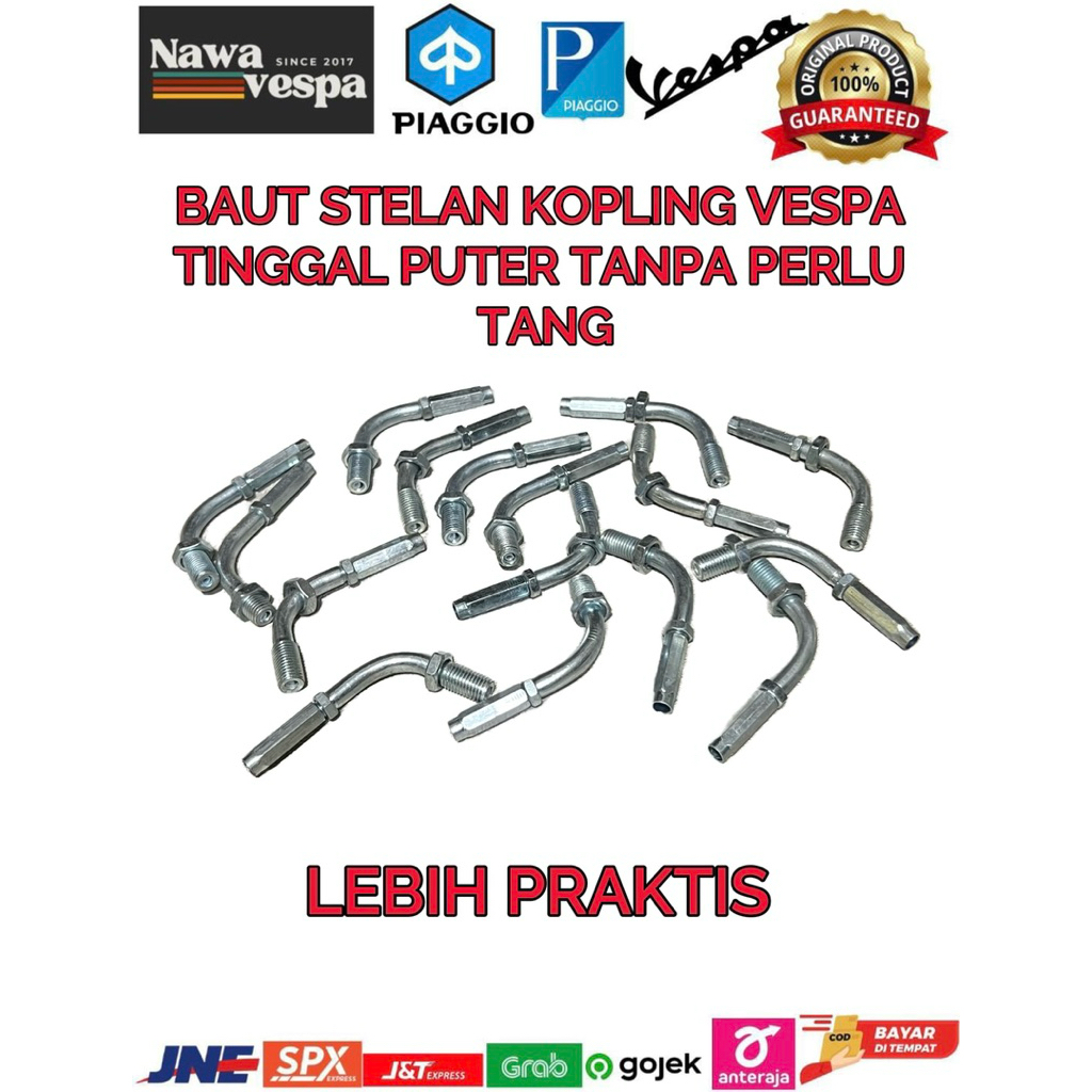 baut stelan tarikan kopling vespa px ps super sprint excel model italy ga perlu pakai tang dan obeng