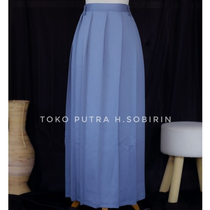 ROK REMPEL KELILING ABU SMA | ROK ABU ANAK SMA MODEL REMPEL KELILING PANJANG - BAHAN ELEMEN PREMIUM 