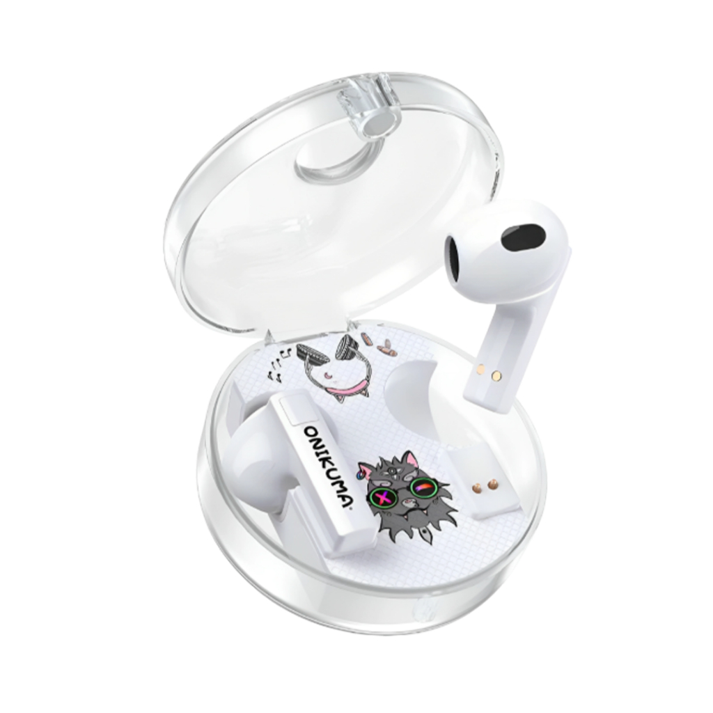 HEADSET BLUETOOTH ONIKUMA T301 PUTIH TWS GAMING ORIGINAL