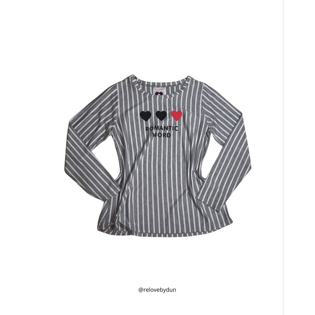 Sweater Salur Abu-abu Sweater Wanita Garis garis