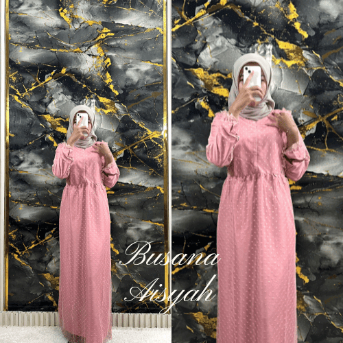 Zurra Dress Satin Brokat Gamis Remaja Kondangan Lamaran Tunangan Wisuda Tutu Tile Gamis Lebaran