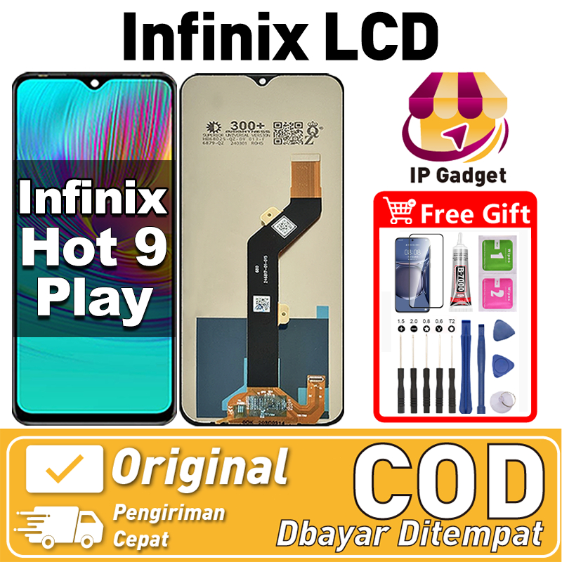 ORI FOR LCD INFINIX HOT 9 play Fullset Original LCD HP INFINIX HOT 9 play Asli Touchscreen Layar Sen