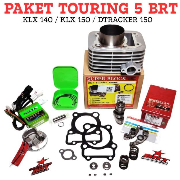 PAKET TOURING 5 BRT KLX 140 KLX 150 DTRACKER 150 Paket Bore Up Racing BRT KLX D TRACKER