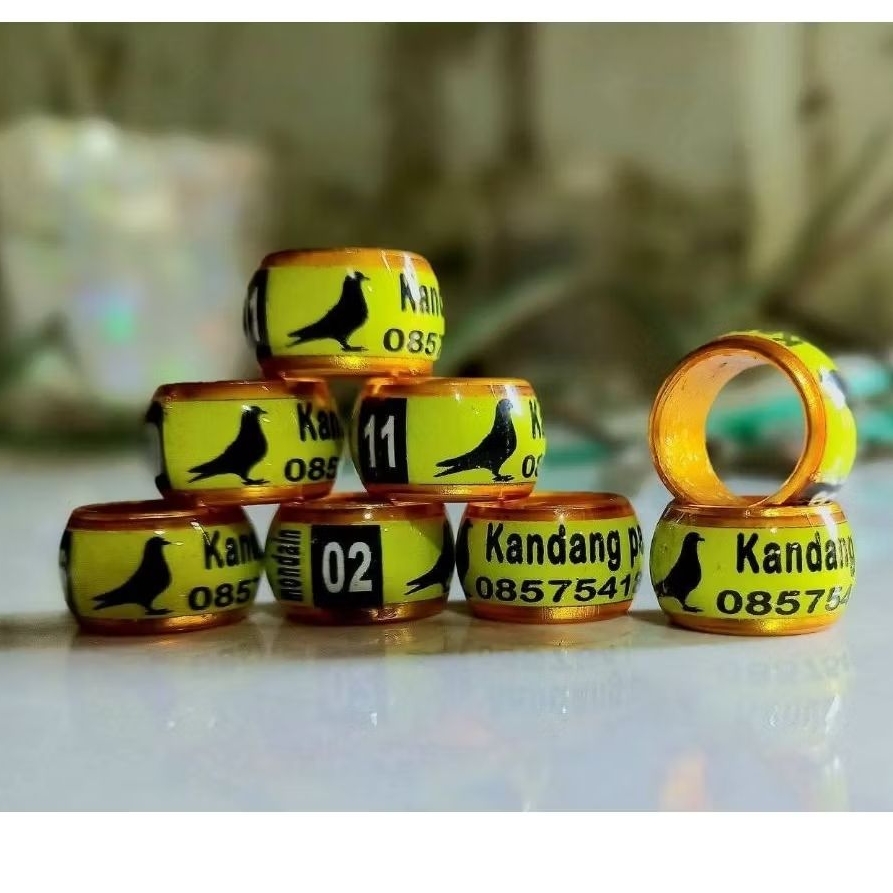 RING BURUNG MERPATI DEWASA 9MM DONAT STIKER 47 | CUSTOM CETAK NAMA | MERPATI | DLL