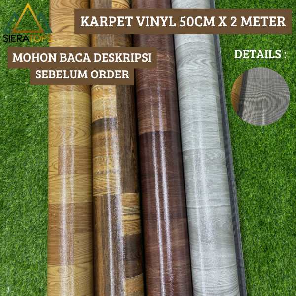 Sieratops – Karpet Lantai Plastik Vinyl METERAN Lebar 2 Meter • Multifungsi Perlak Meja & Wallpaper