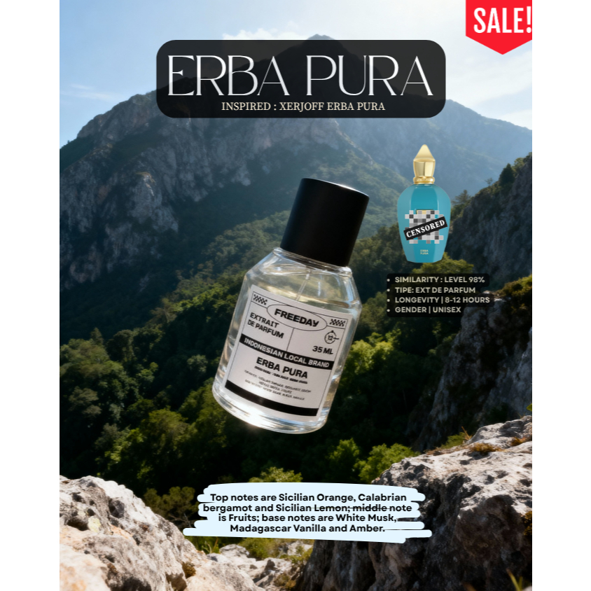 XJ ERBA PURA FREEDAY PARFUM PREMIUM Pria dan Wanita Special Bundling 35ml Parfume Unisex