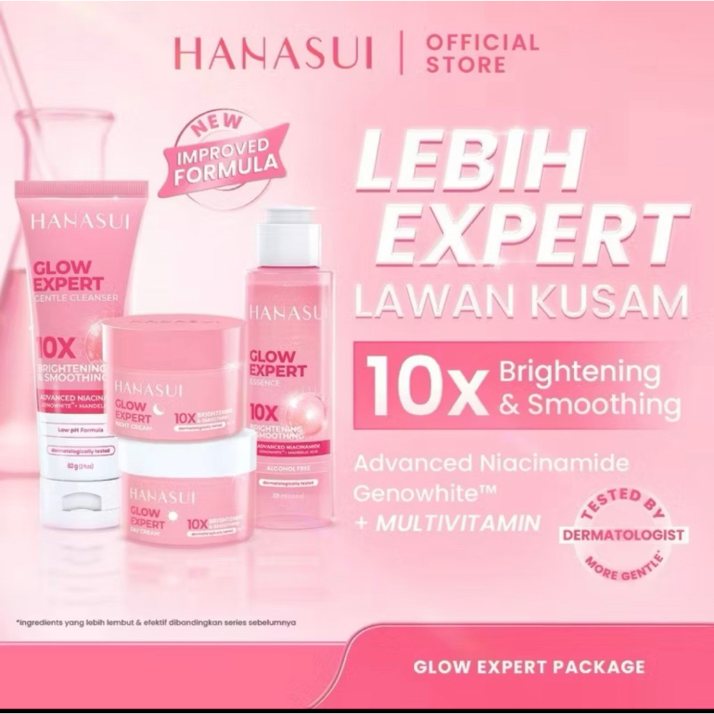 PAKET GLOWING HANASUI UNTUK FLEK HITAM , KUSAM , PENUAAN DINI ORIGINAL