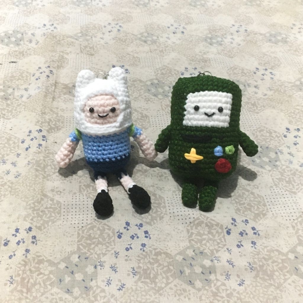 COD Keychain Custom Rajut Karakter Adventure time Gantungan Tas Rajut/Crochet Fin Adventure Time & B