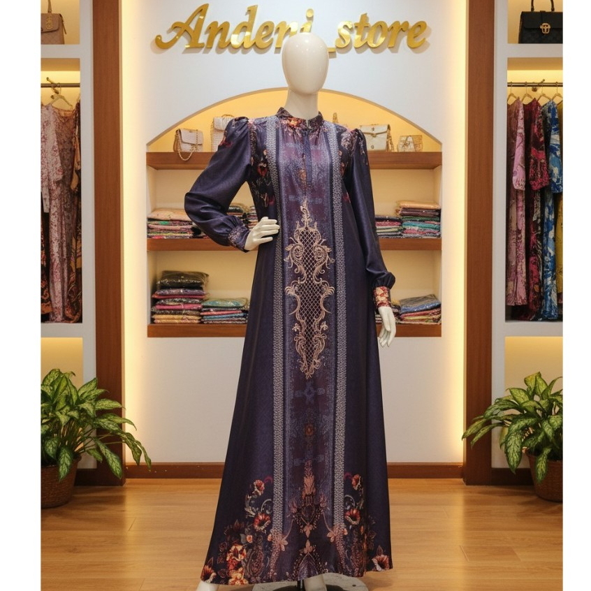 Gamis Syar'i Premium Sutra Silk Arabian Busui Mewah - Dress Lebaran Pesta Kondangan Elegan