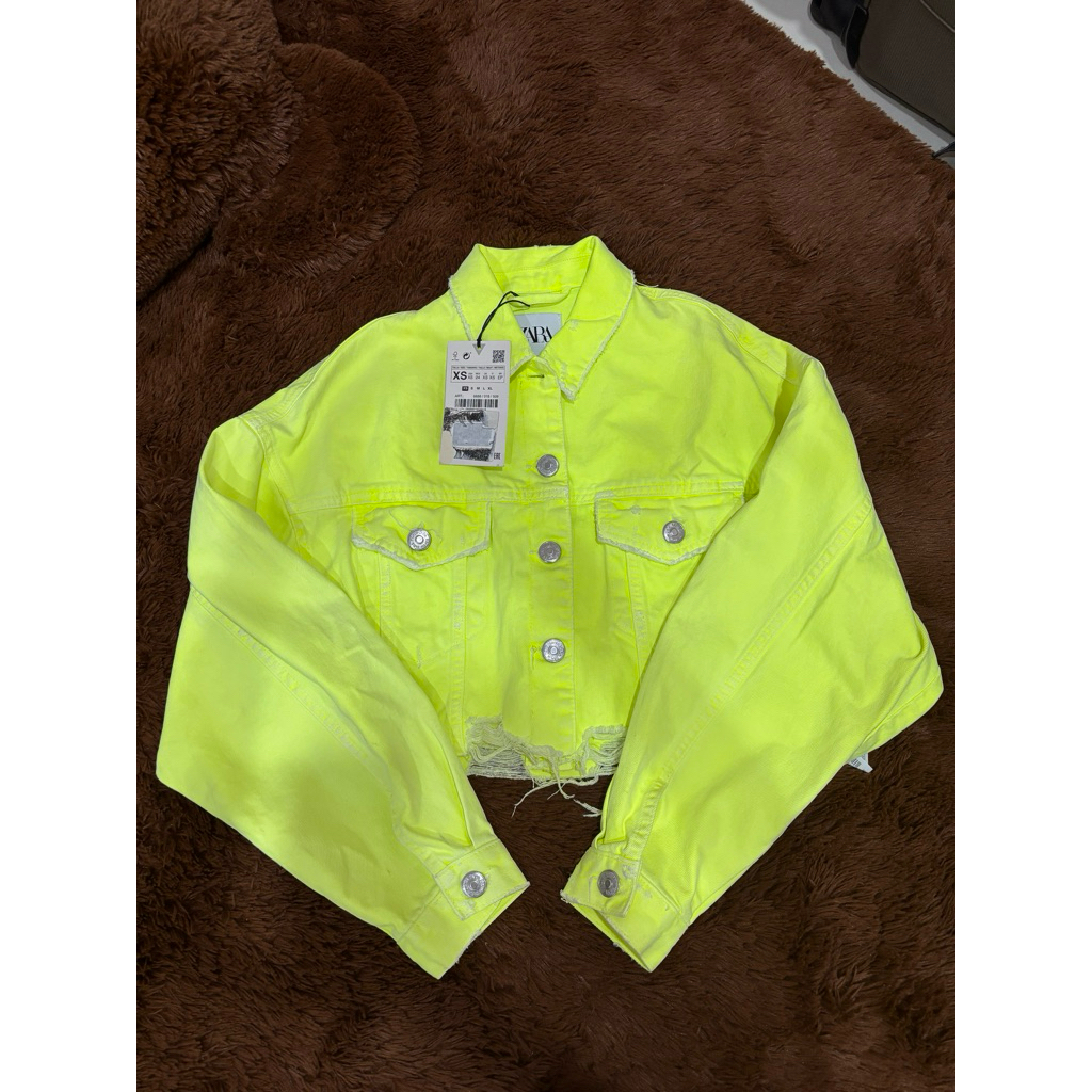 zara neon denim jacket l original l new‼️‼️