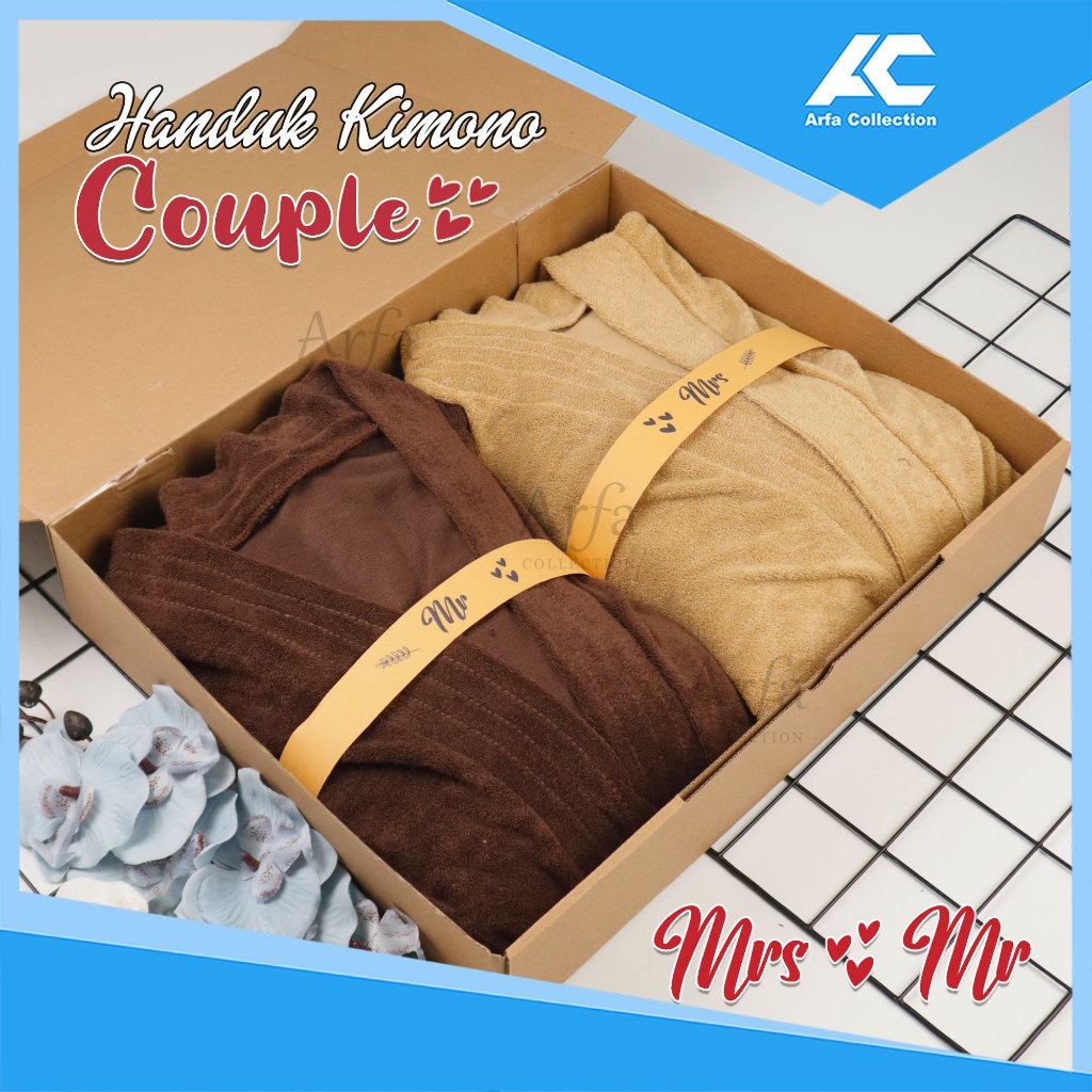 Handuk Kimono Couple Pasangan Hampers Kimono Wedding Set Box