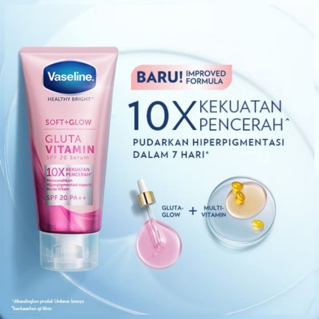 VASELINE Healthy Bright Vitamin Body Serum Soft + Glow || VASELINE Body Serum Firm Glow 180ml / 100 