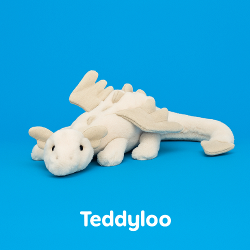 Large / Huge Snow Dragon Jellycat Plush Albino Dragon Rare Original Gift Soft Plush White Dragon Jel