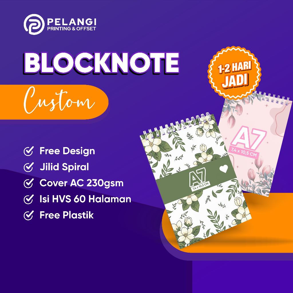 BLOCKNOTE / NOTEBOOK A7 CUSTOM DESIGN