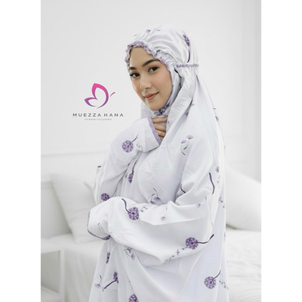 MUKENA TERUSAN DEWASA PREMIUM MEWAH (Model Terbaru 2025) | RUKUH LANGSUNGAN PUTIH Bordir Dandelion S