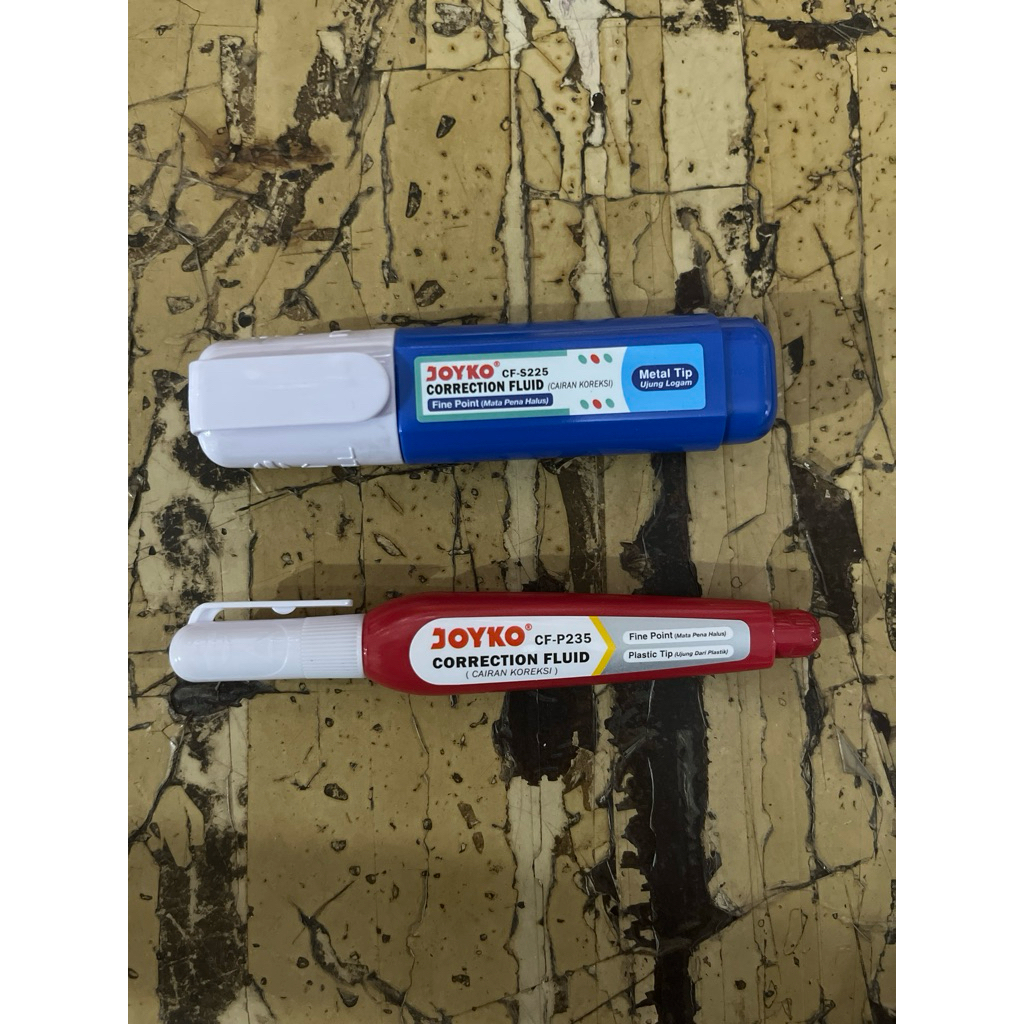 Type X joyko corretion fluid Tip x cair Joyko Merah Biru