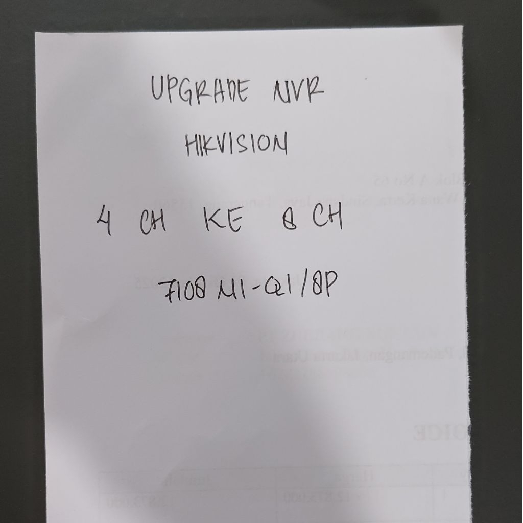 UPGRADE NVR HIKVISION 4 CHANNEL KE 8 CHANNEL