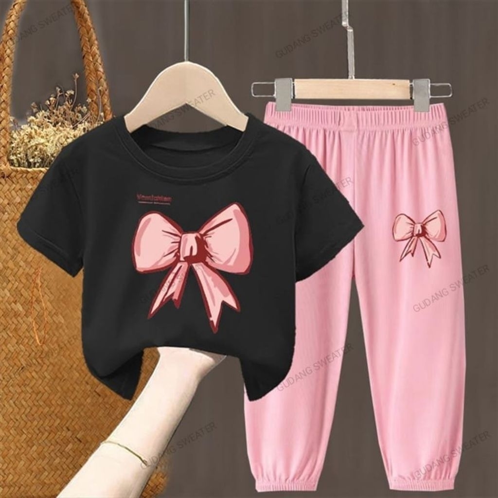 Joger Setelan Anak Perempuan 1-10 th PITA Kaos Oblong Dan Celana Joger