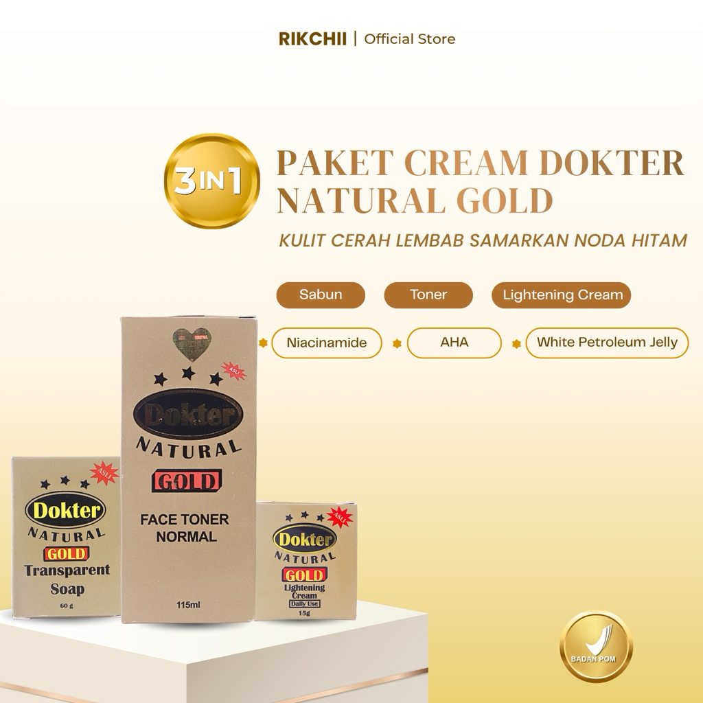 3IN1 PAKET DOKTER NATURAL GOLD BPOM / CREAM DR GOLD BPOM / CREAM DR GOLD ORIGINAL / CREAM PEMUTIH WA