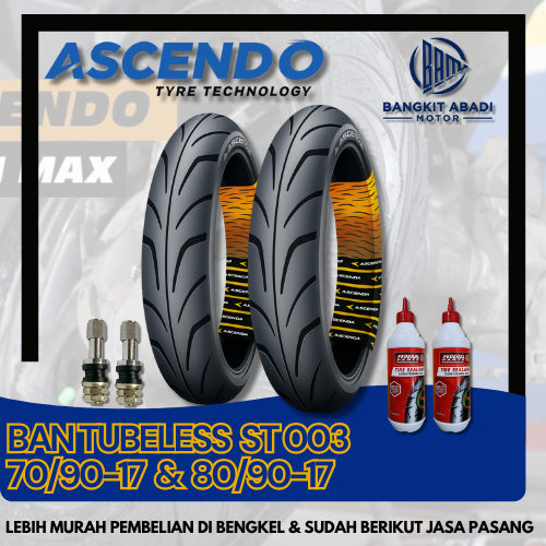 Ascendo Paket Ban Tubeless Depan Belakang Supra Blade Revo Supra X 125 70-80/90-17 ST-003