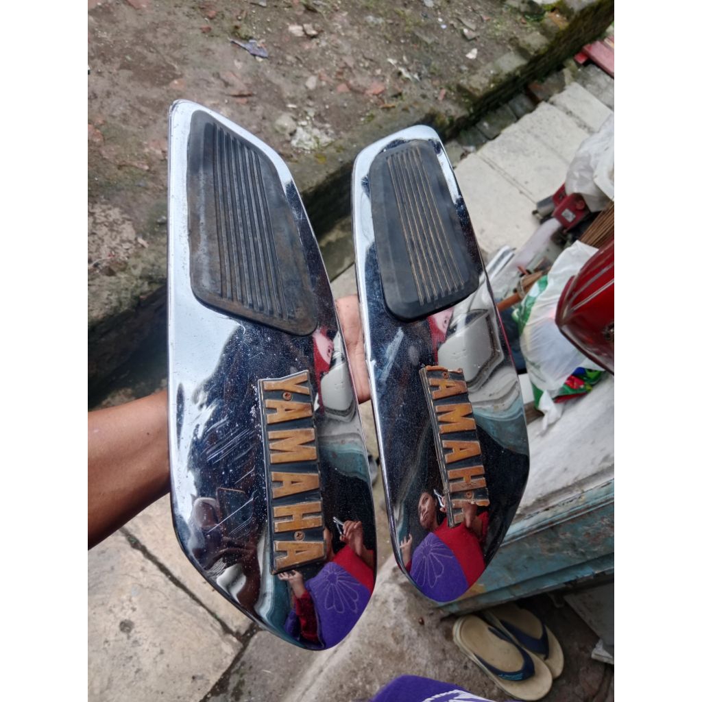 cover tangki kromm set karet emblem yamaha L2super L2sn original copotan