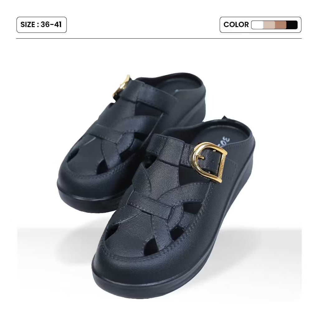 sendal spatu slop wanita bahan karet jelly pcu anti slip tida licin ringan