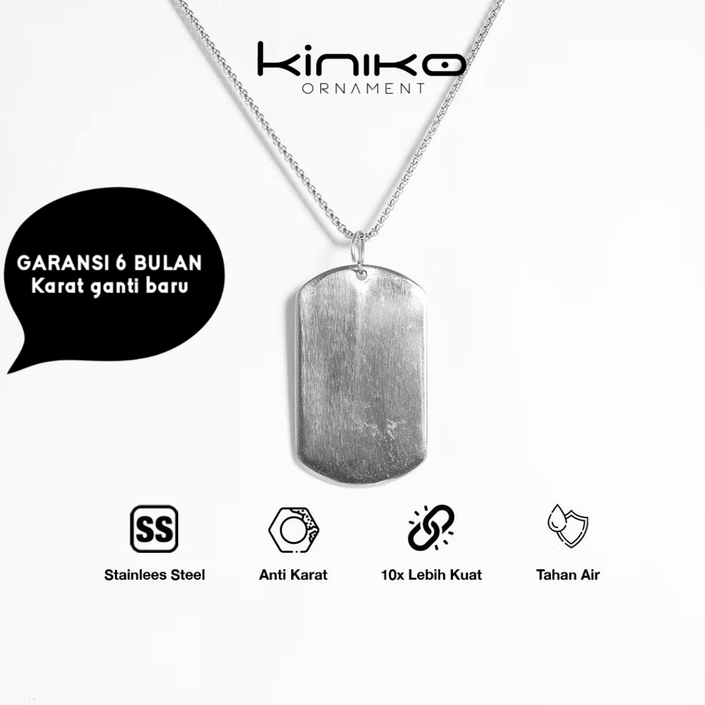 KINIKO - Kalung Army Militer Tentara Titanium Anti Karat - Irish