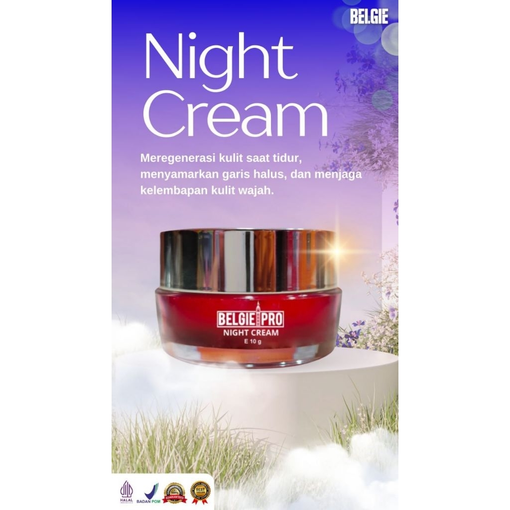 BELGIE NIGHT CREAM BY BRITISH PROPOLIS keyhope2 Belgie Serum Facial wash Kecantikan Alami Glowing Be