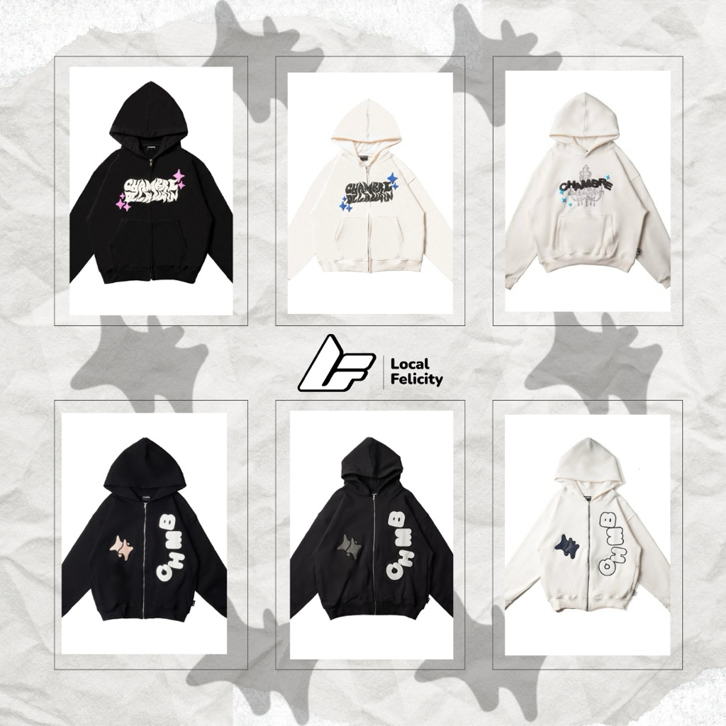 Boxy Zip Hoodie Chambredelavain - Sensational BK // Boxy Zip Hoodie Chambredelavain - Sensational BW