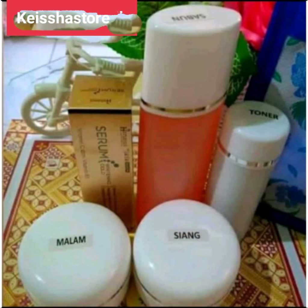 Paket Cream Original 30g+Serum Hanasui GOALD Pencerah Pemutih Wajah Set Krim Perawatan Kecantikan