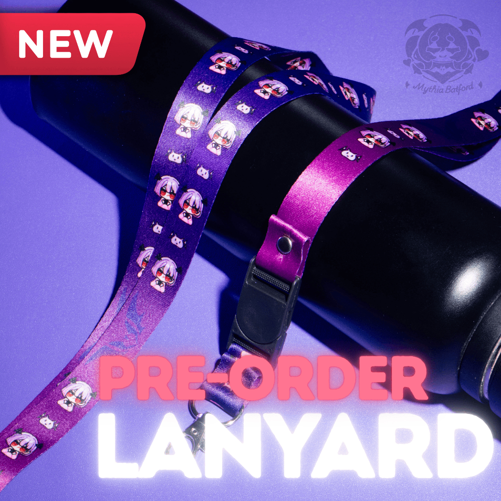 READY LANYARD MYTHIA BATFORD VTUBER UBI UNGU BONUS PHOTOCARD PC OFFICIAL  | MYTHIA BATFORD MERCHANDI