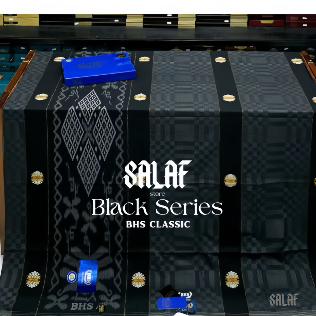 SALAF Sarung BHS Black Series Classic Songket Gold Type SSJ/SSK/SSB/SSA/SSF KUALITAS TERTINGGI CLASS