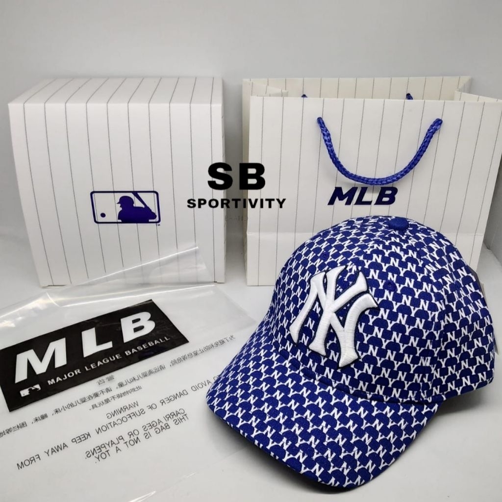 G-266 Topi Basbeall MLB NY Monogram Blue