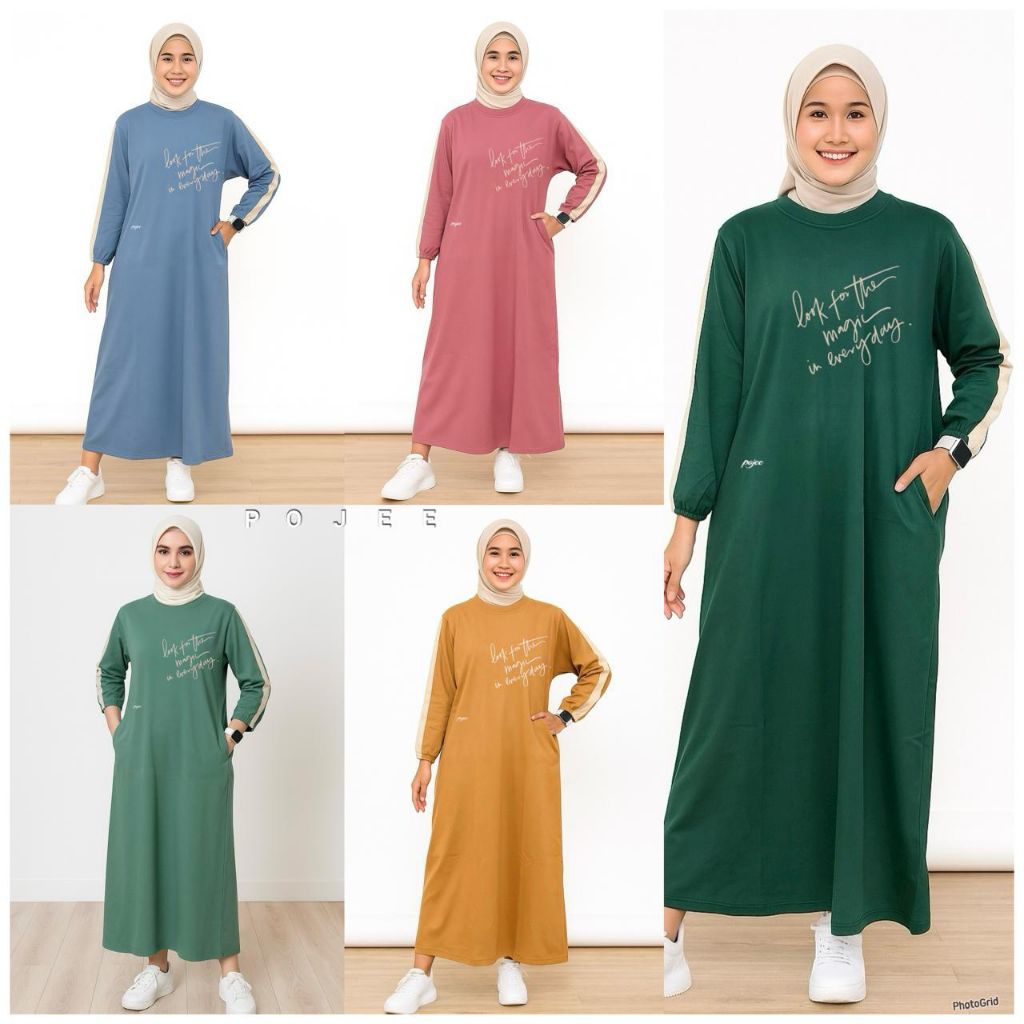 GAMIS POJEE/NURRA DRESS/GAMIS KAOS COMBAD 20S/GAMIS KAOS SABLON PLASTISOL/MIDIDRESS KAOS POLOS