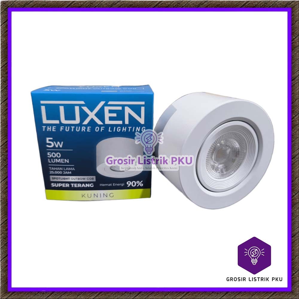 Lampu Lemari OB Luxen 5 Watt COB Lampu Luxen Spotlight Outbow OB COB 5 Watt Warm White 3000K